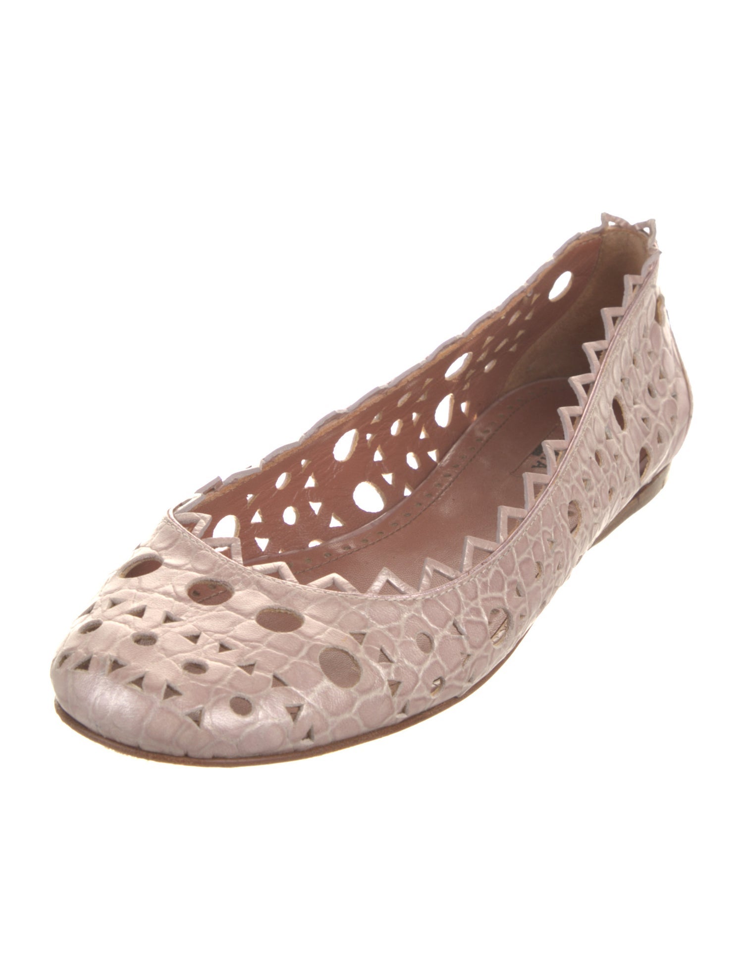 Alaïa Leather Patterned Ballet Flats